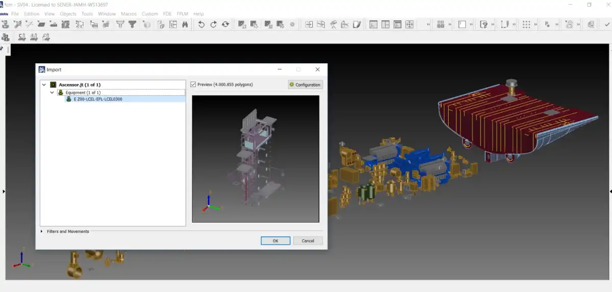 importation de modèles CAD .jt dans le système FORAN de SENER