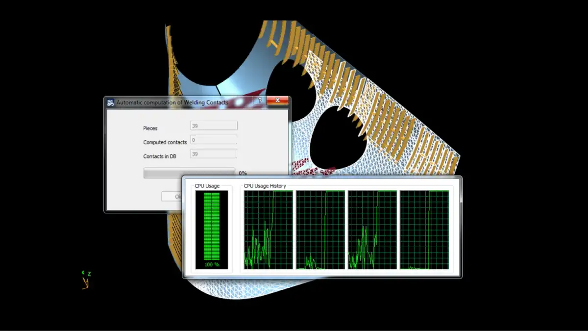 utilisation du CPU avec calculs parallèles dans le système FORAN de SENER