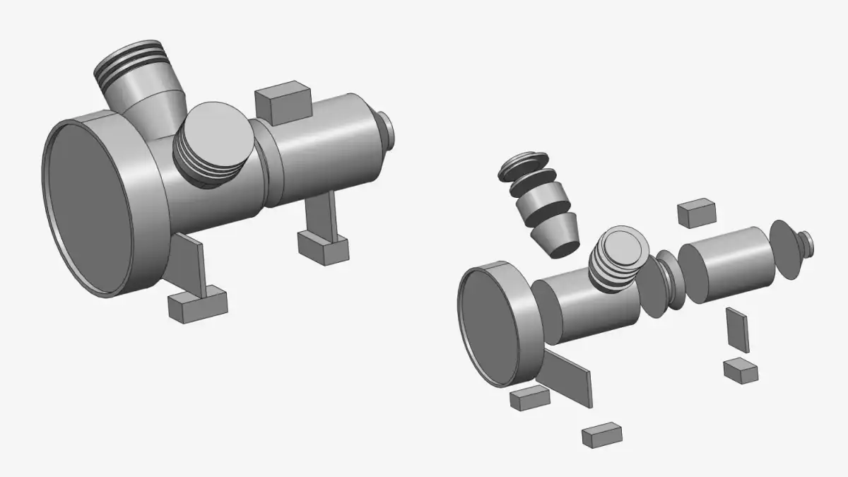 division d'un modèle complexe b rep en un ensemble d'objets solides primitifs par cad exchanger