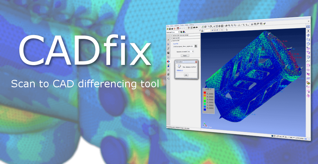 Comparison between a scan and a CAD model with CADfix