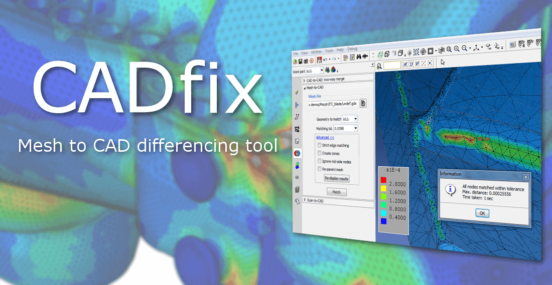 Comparison between mesh and CAD model with CADfix