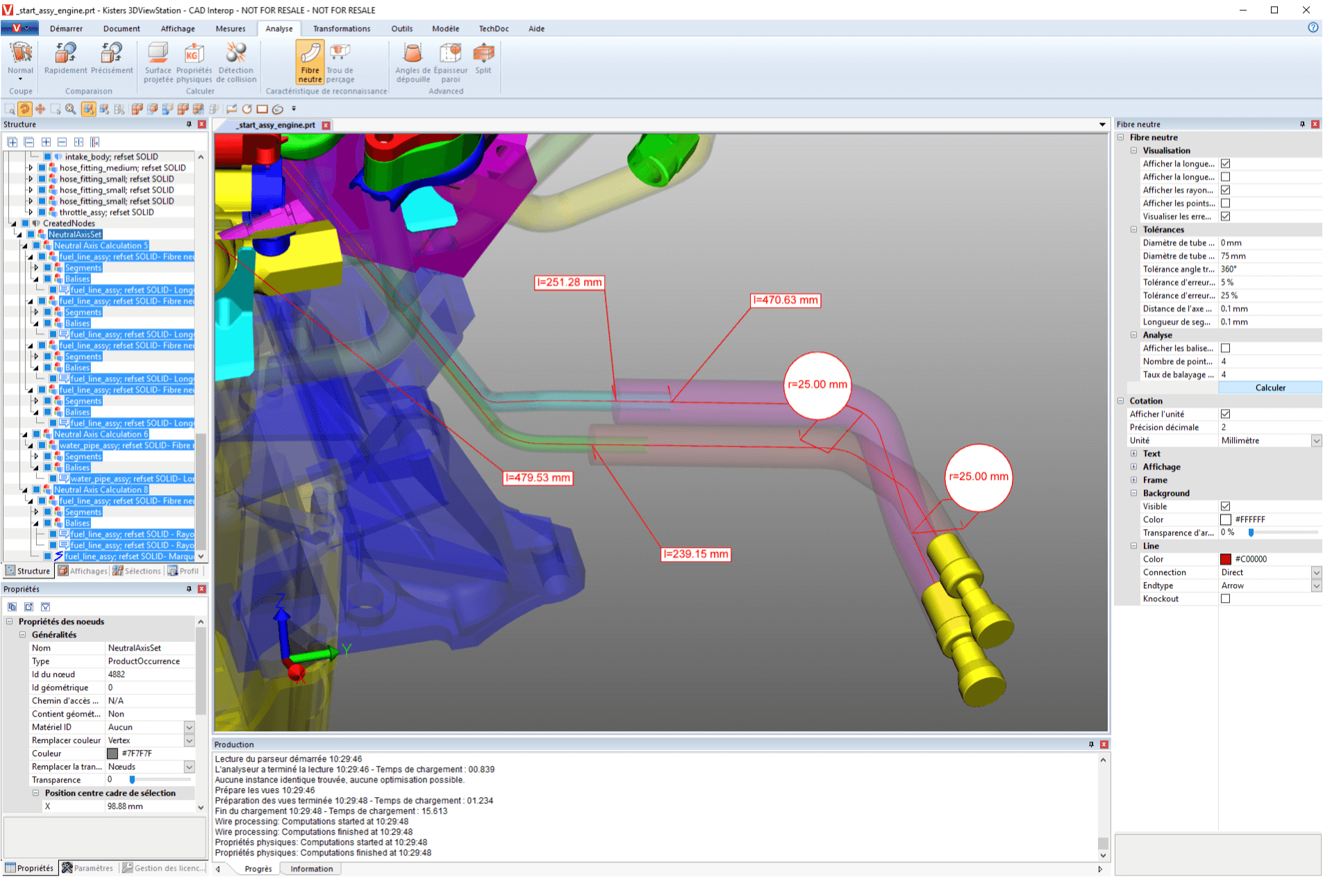 Tubes measurement in 3DViewStation